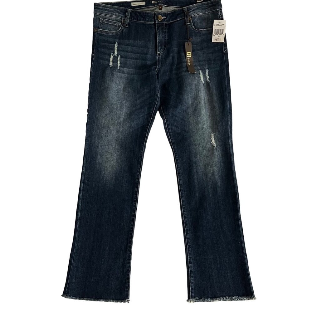 SIZE 14 NWT Kut From The Kloth Cameron Straight Leg Cuffed Jeans - Picture 2 of 12